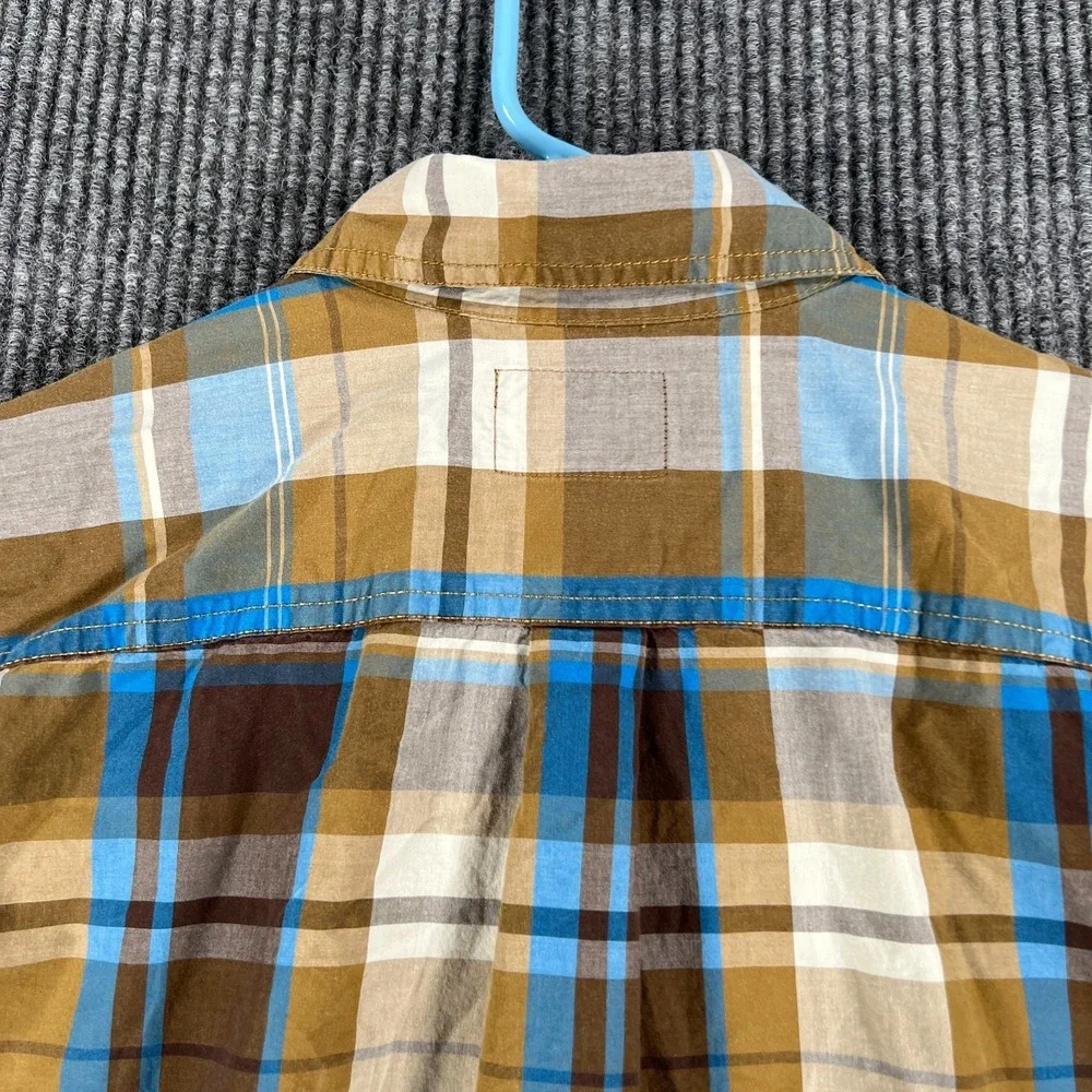 The North Face Shirt Mens Medium Brown Plaid Long Sleeve Button Up‎ Outdoor Camp